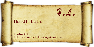 Hendl Lili névjegykártya